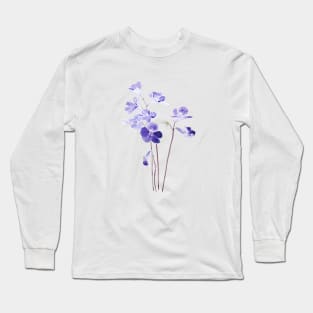 purple Cape primrose flowers watercolor Long Sleeve T-Shirt